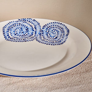 Nkuku Eshani Ceramic Dinner Plate Indigo
